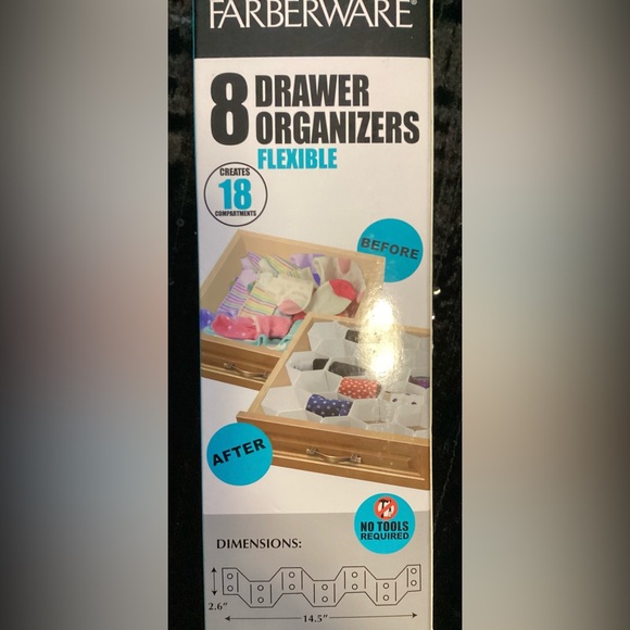 Farberware Flexible Drawer Organizers - White and Gray - Picture 5 of 7